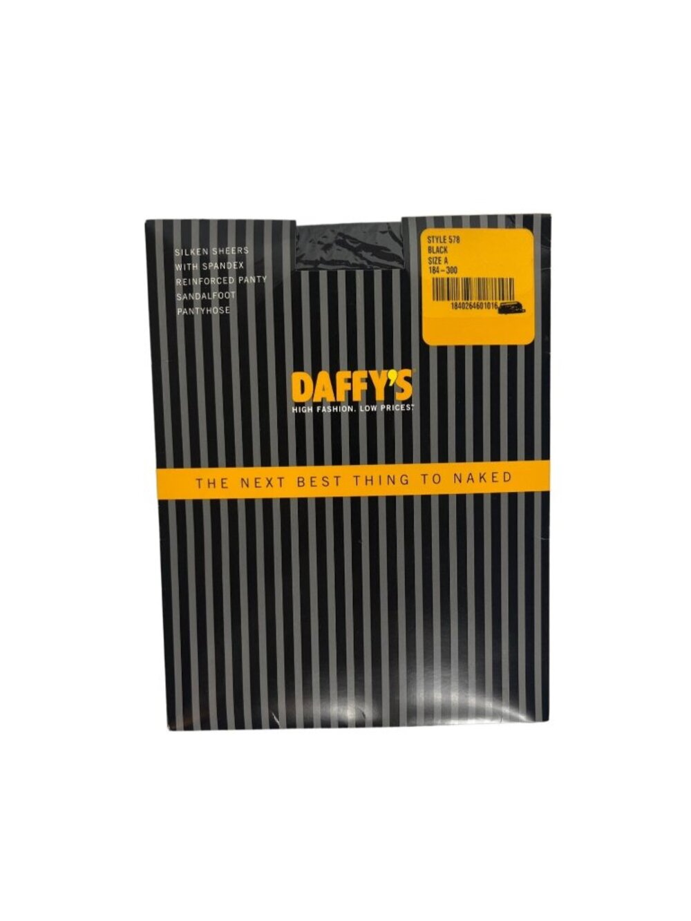 Daffys High Fashion Silken Shears Sandal Foot Pantyhose Black Size A